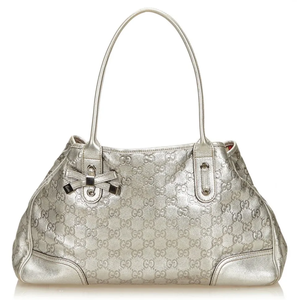 Gucci Vintage - Guccissima Leather Princy Tote Bag - Silver - Leather Handbag - Luxury High Quality - Avvenice