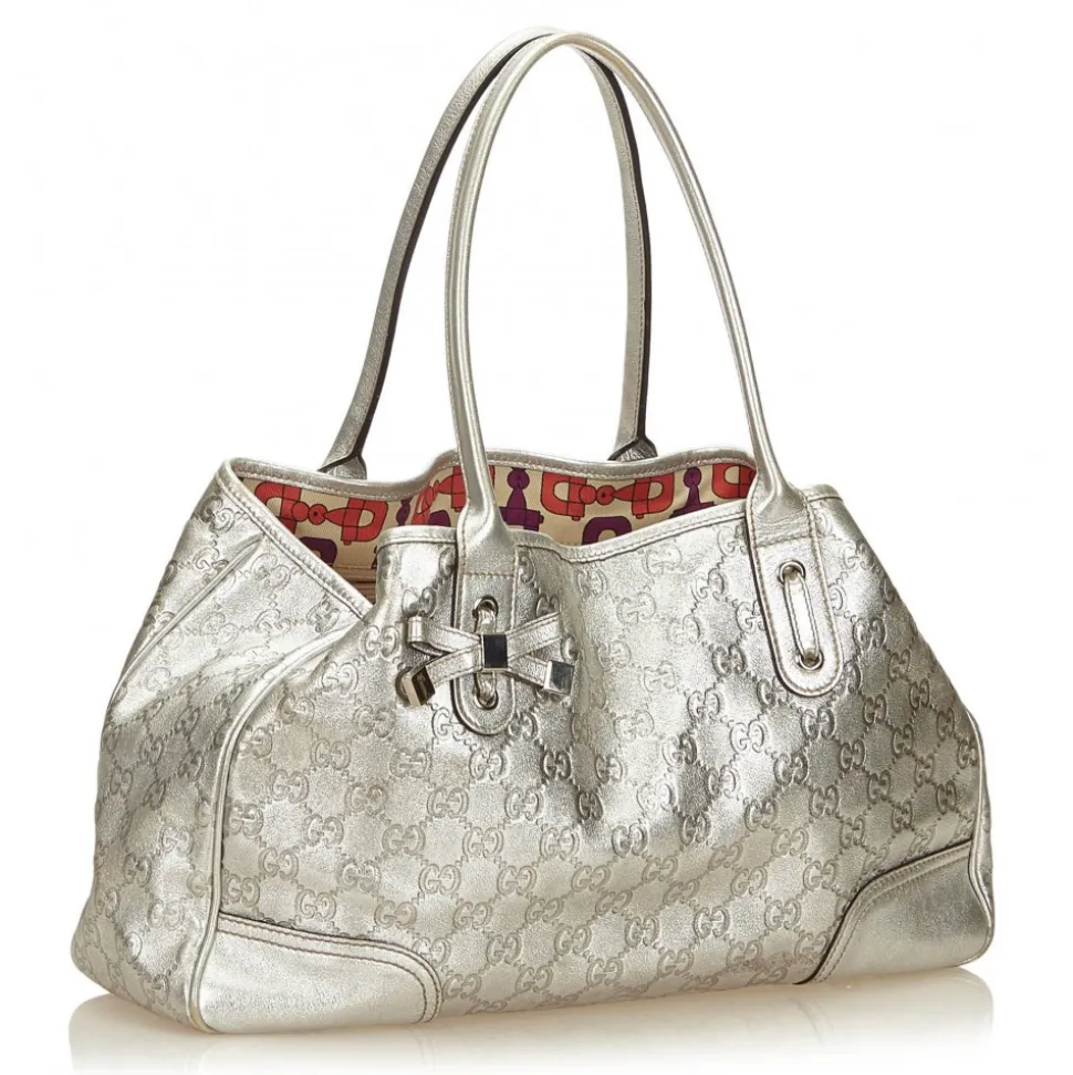 Gucci Vintage - Guccissima Leather Princy Tote Bag - Silver - Leather Handbag - Luxury High Quality - Avvenice