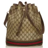 Gucci Vintage - Guccissima Web Canvas Drawstring Bucket Bag - Brown - Leather Handbag - Luxury High Quality - Avvenice
