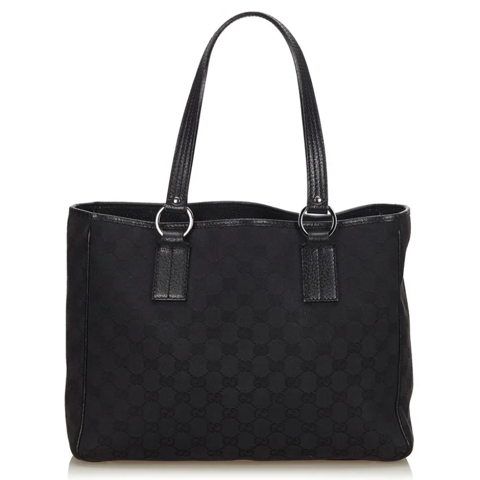 Gucci Vintage - Guccissima Jacquard Tote Bag - Black - Leather Handbag - Luxury High Quality - Avvenice