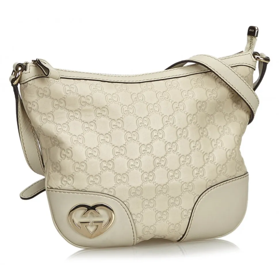 Gucci Vintage - Guccissima Lovely Crossbody Bag - White - Leather Handbag - Luxury High Quality - Avvenice