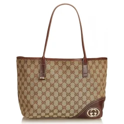 Gucci Vintage - Guccissima Canvas Britt Tote Bag - Brown - Leather Handbag - Luxury High Quality - Avvenice