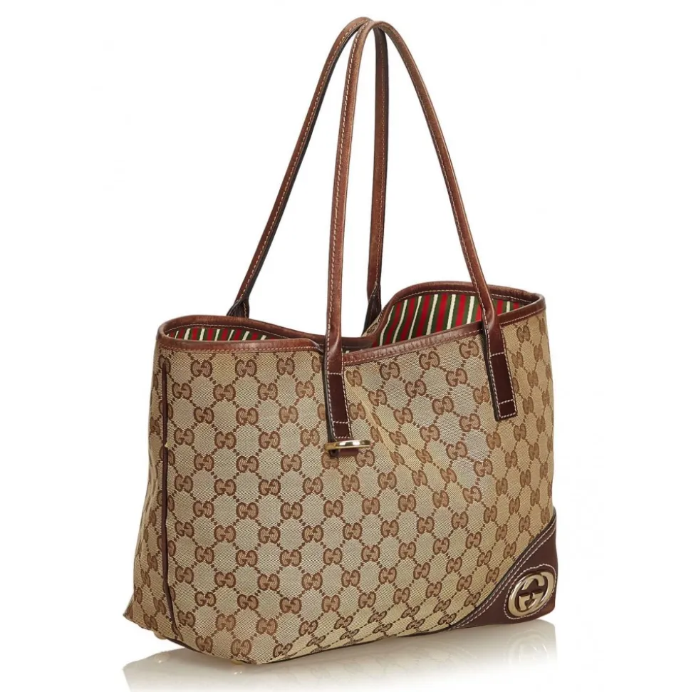 Gucci Vintage - Guccissima Canvas Britt Tote Bag - Brown - Leather Handbag - Luxury High Quality - Avvenice