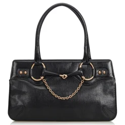 Gucci Vintage - Horsebit Leather Handbag Bag - Black - Leather Handbag - Luxury High Quality - Avvenice