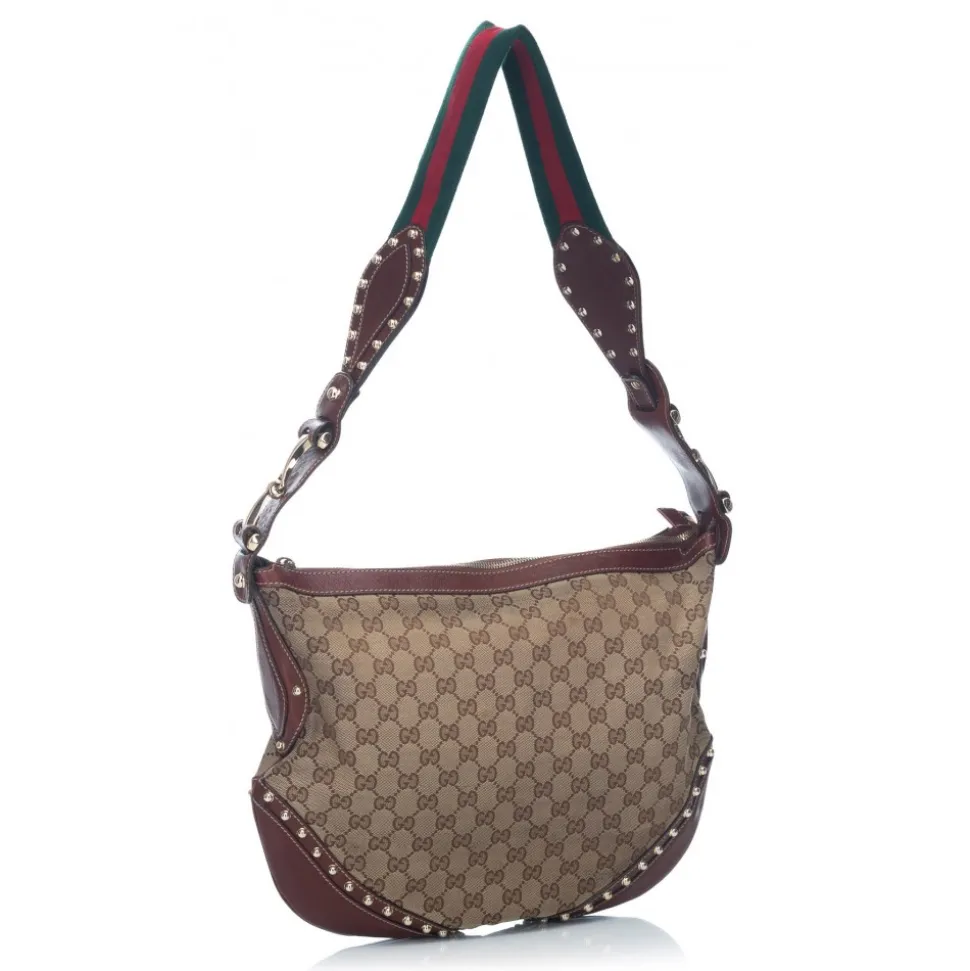 Gucci Vintage - Large Guccissima Pelham Studded Messenger Bag - Brown - Leather Handbag - Luxury High Quality - Avvenice