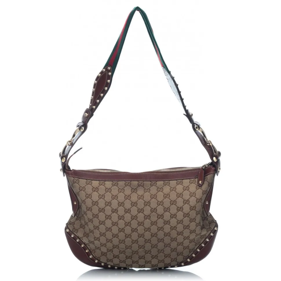 Gucci Vintage - Large Guccissima Pelham Studded Messenger Bag - Brown - Leather Handbag - Luxury High Quality - Avvenice