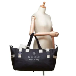 Gucci Vintage - Large Logo Tote Bag - Black - Leather Handbag - Luxury High Quality - Avvenice