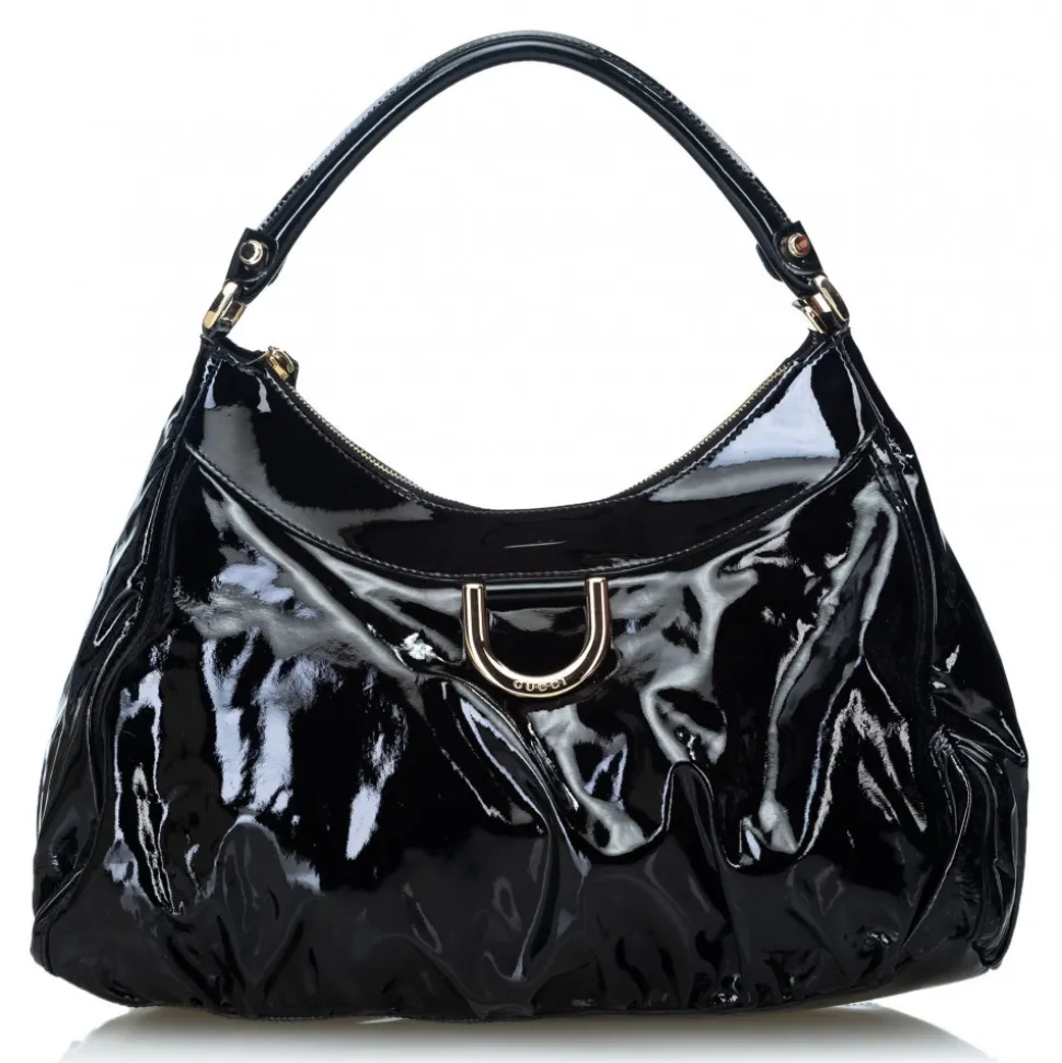 Gucci Vintage - Leather Abbey D-Ring Hobo Bag - Black - Leather Handbag - Luxury High Quality - Avvenice