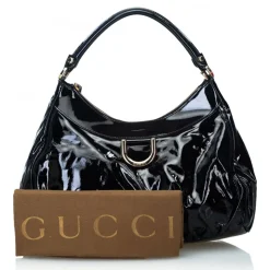 Gucci Vintage - Leather Abbey D-Ring Hobo Bag - Black - Leather Handbag - Luxury High Quality - Avvenice