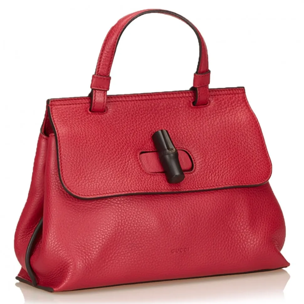 Gucci Vintage - Leather Bamboo Daily Bag - Red - Leather Handbag - Luxury High Quality - Avvenice