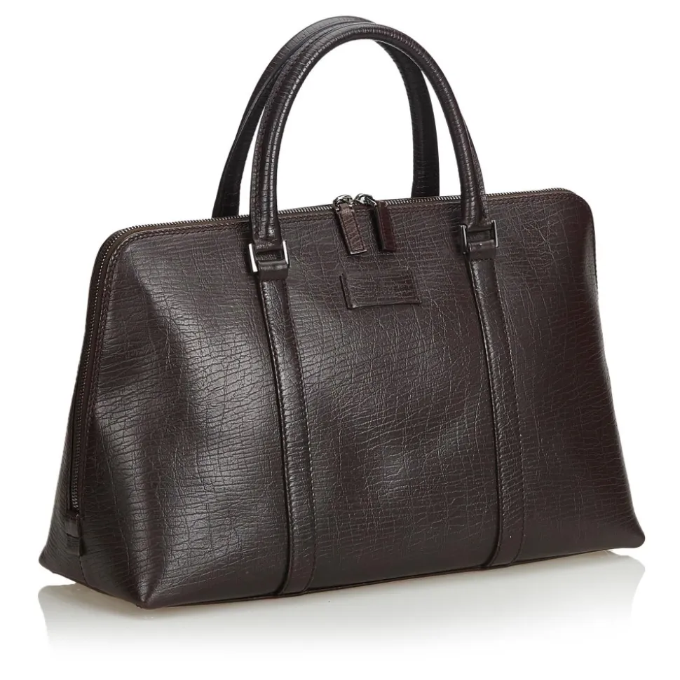 Gucci Vintage - Leather Boston Bag - Black - Leather Handbag - Luxury High Quality - Avvenice