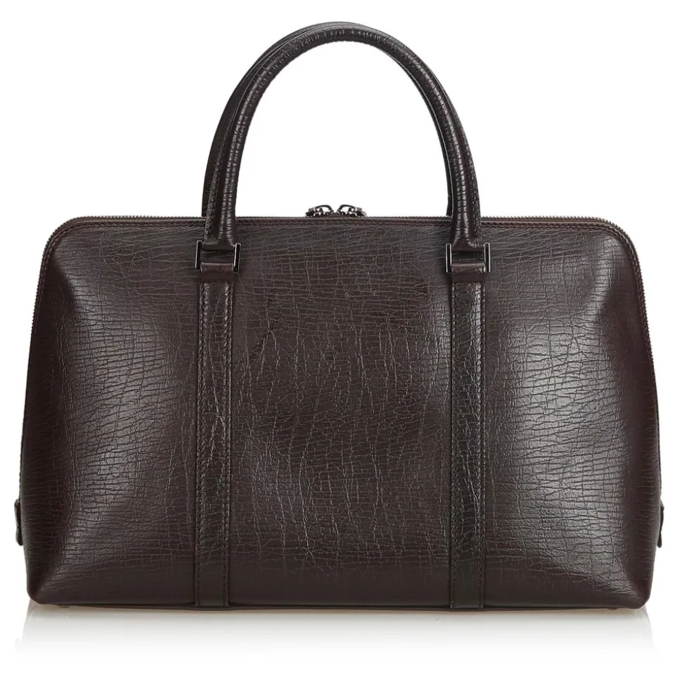 Gucci Vintage - Leather Boston Bag - Black - Leather Handbag - Luxury High Quality - Avvenice