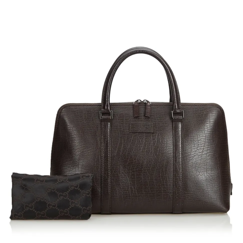 Gucci Vintage - Leather Boston Bag - Black - Leather Handbag - Luxury High Quality - Avvenice