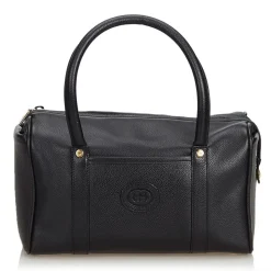 Gucci Vintage - Leather Boston Bag - Black - Leather Handbag - Luxury High Quality - Avvenice