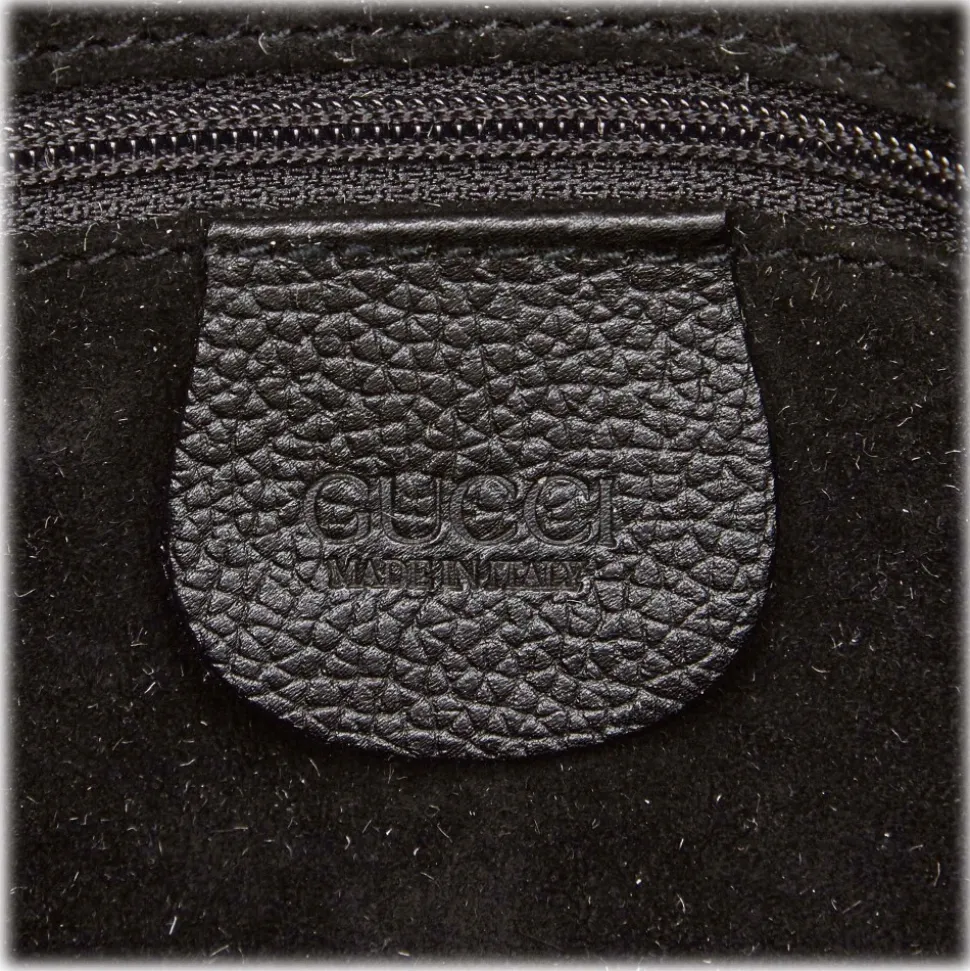 Gucci Vintage - Leather Boston Bag - Black - Leather Handbag - Luxury High Quality - Avvenice
