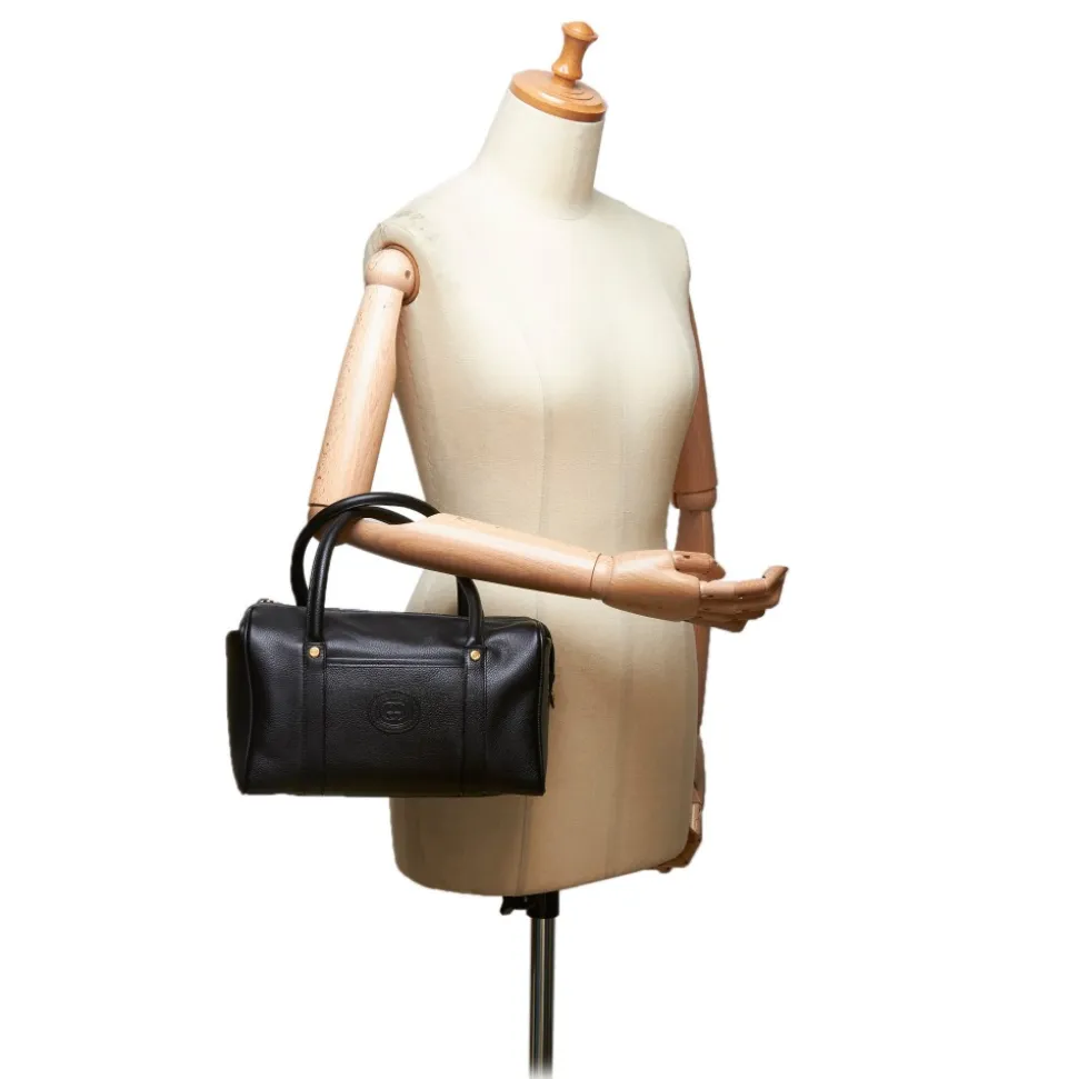 Gucci Vintage - Leather Boston Bag - Black - Leather Handbag - Luxury High Quality - Avvenice