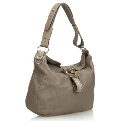 Gucci Vintage - Leather G Wave Shoulder Bag - Grey - Leather Handbag - Luxury High Quality - Avvenice