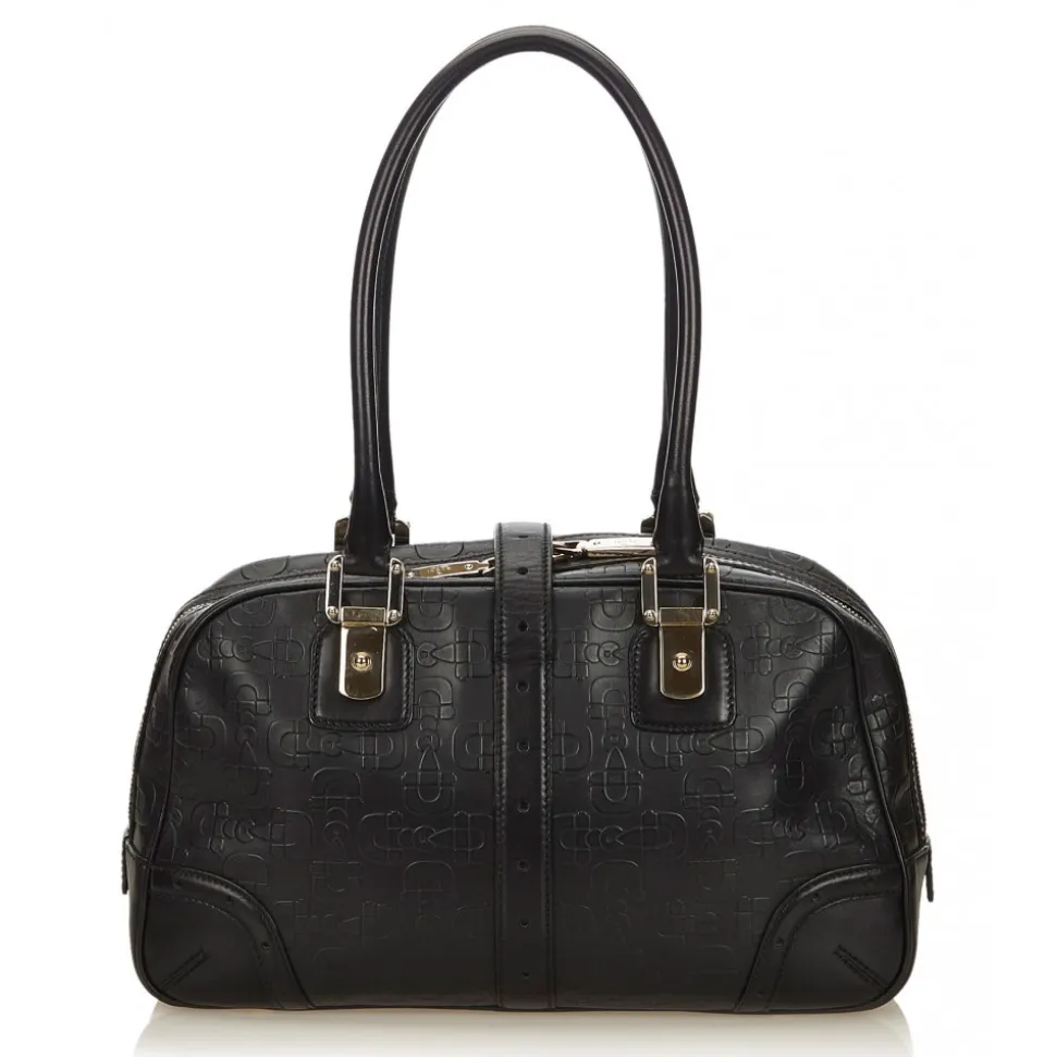 Gucci Vintage - Leather Horsebit Shoulder Bag - Black - Leather Handbag - Luxury High Quality - Avvenice