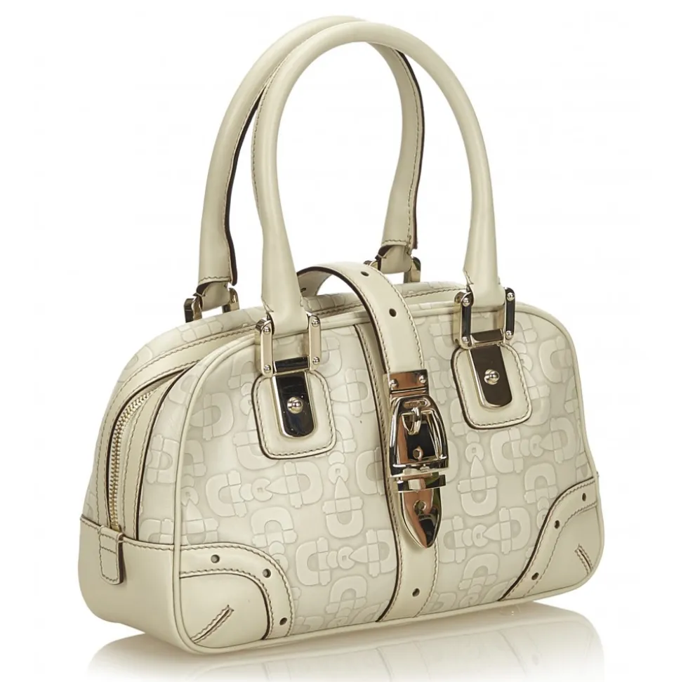 Gucci Vintage - Leather Horsebit Handbag Bag - White - Leather Handbag - Luxury High Quality - Avvenice