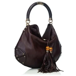 Gucci Vintage - Leather Indy Satchel Bag - Black - Leather Handbag - Luxury High Quality - Avvenice