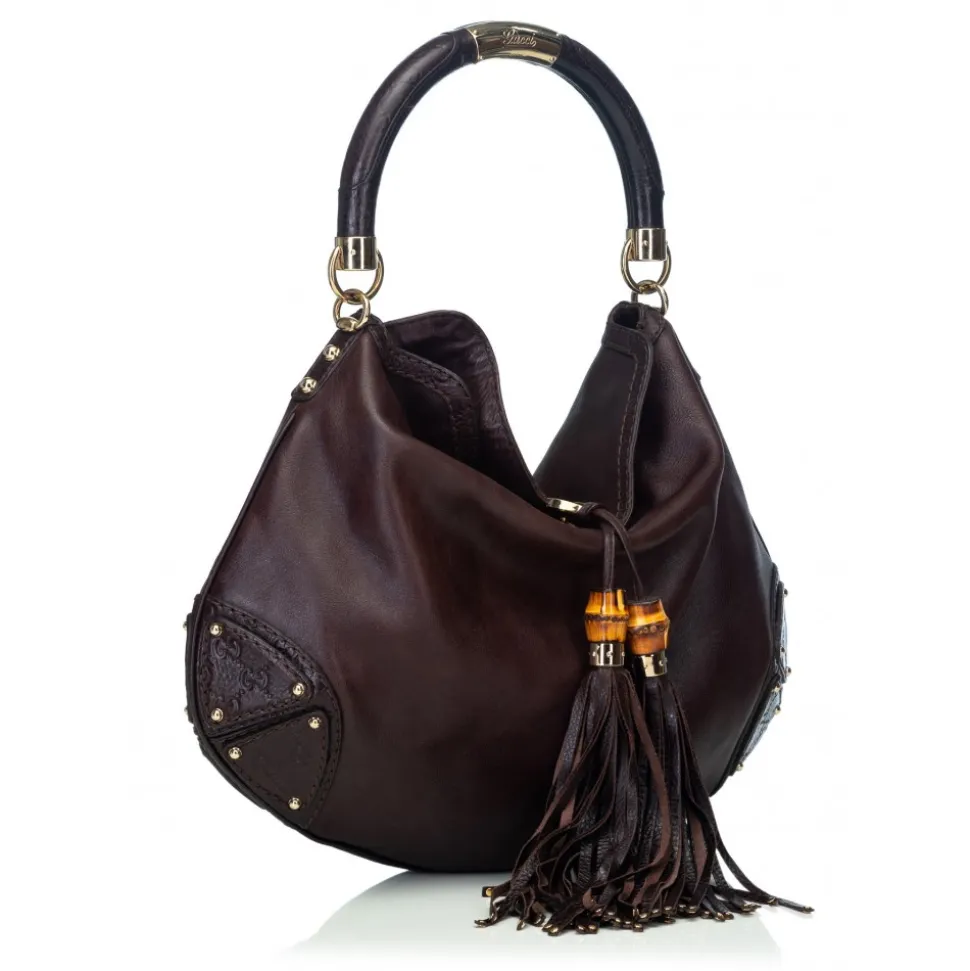 Gucci Vintage - Leather Indy Satchel Bag - Black - Leather Handbag - Luxury High Quality - Avvenice