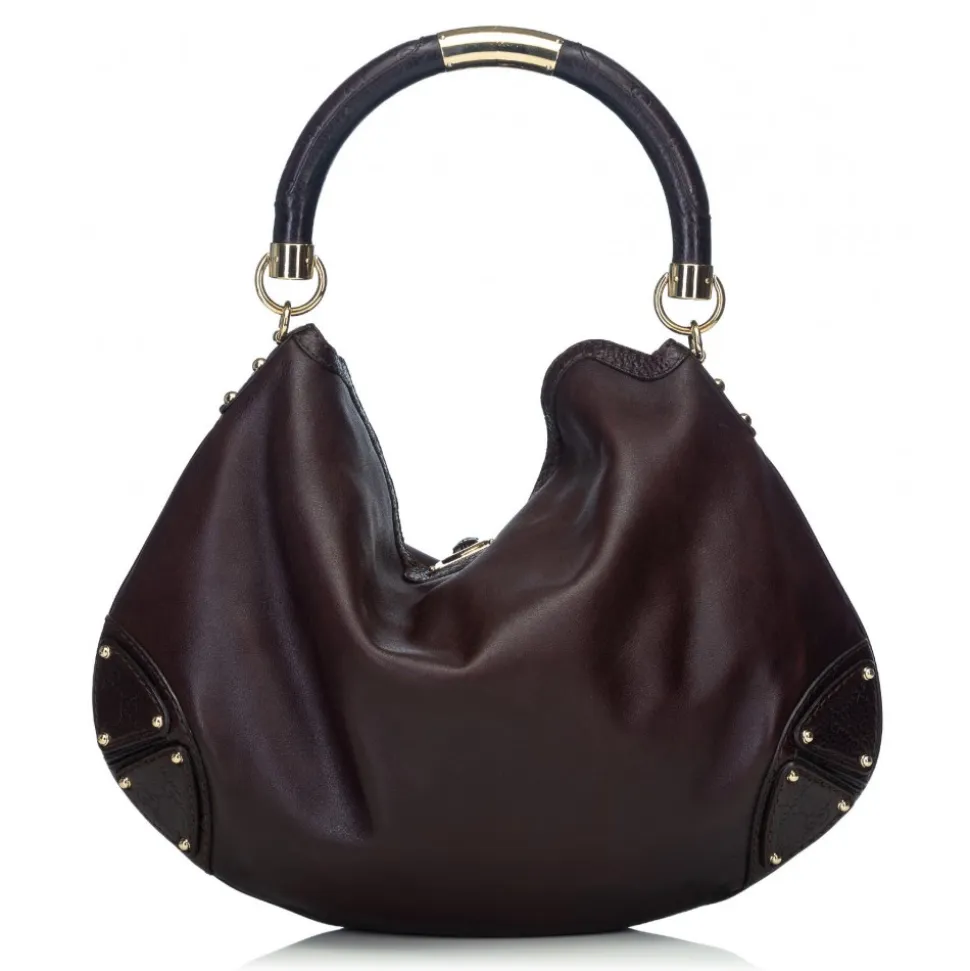 Gucci Vintage - Leather Indy Satchel Bag - Black - Leather Handbag - Luxury High Quality - Avvenice