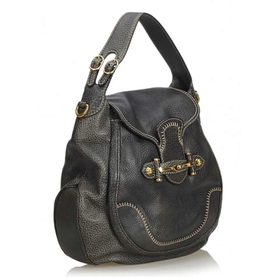 Gucci Vintage - Leather New Pelham Hobo Bag - Black - Leather Handbag - Luxury High Quality - Avvenice