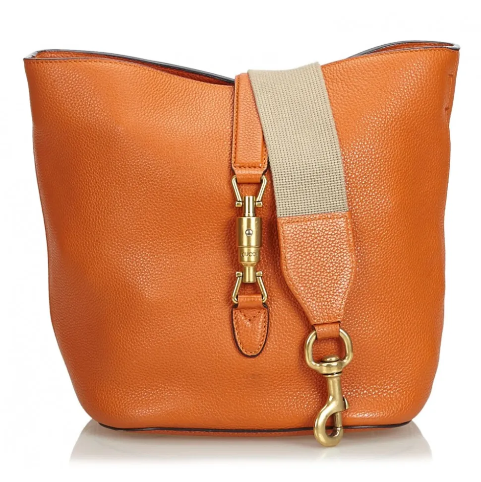 Gucci Vintage - Leather New Jackie Bucket Bag - Orange - Leather Handbag - Luxury High Quality - Avvenice