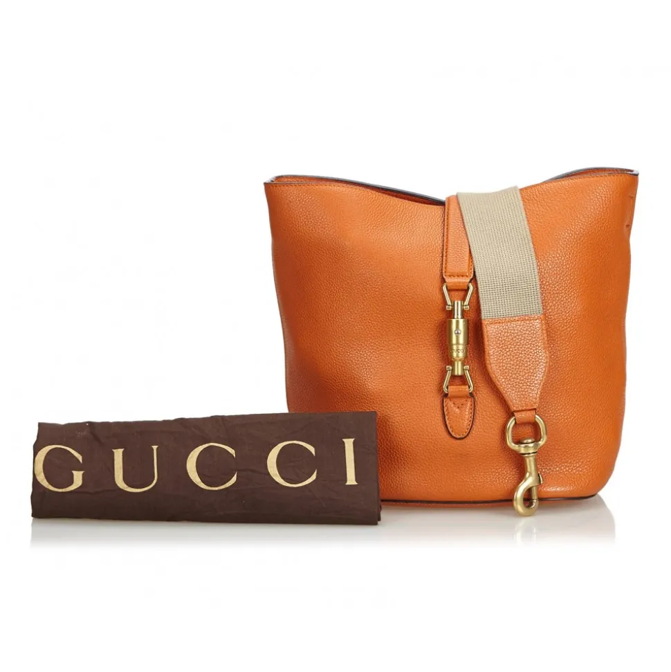 Gucci Vintage - Leather New Jackie Bucket Bag - Orange - Leather Handbag - Luxury High Quality - Avvenice