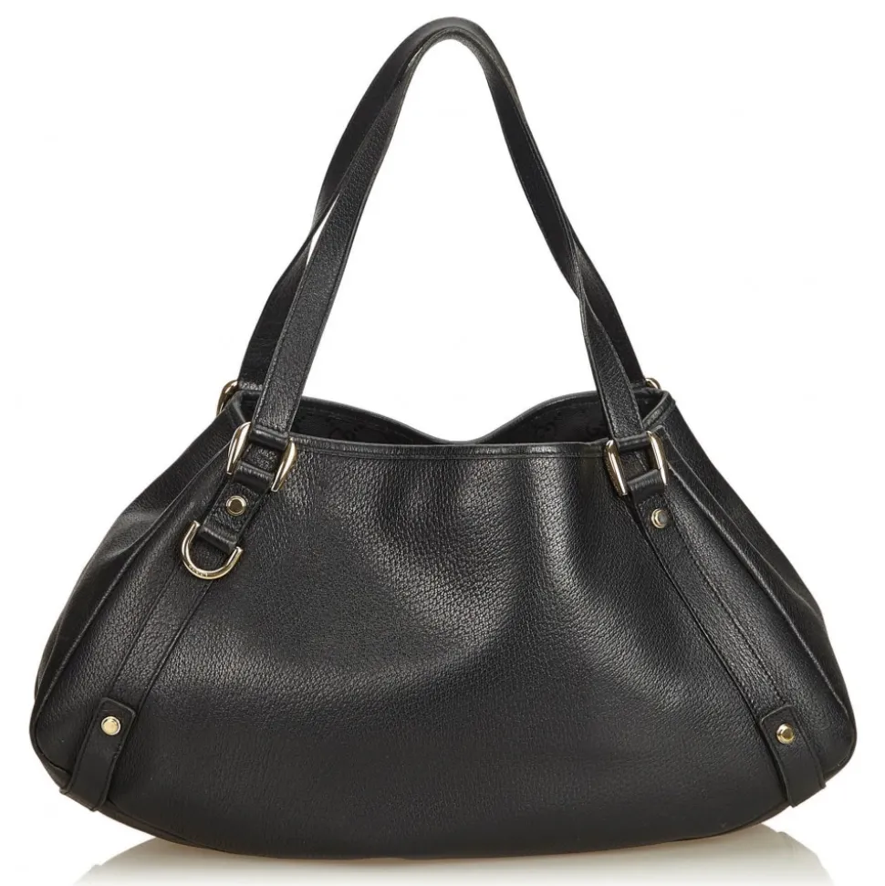 Gucci Vintage - Leather Pelham Tote Bag - Black - Leather Handbag - Luxury High Quality - Avvenice