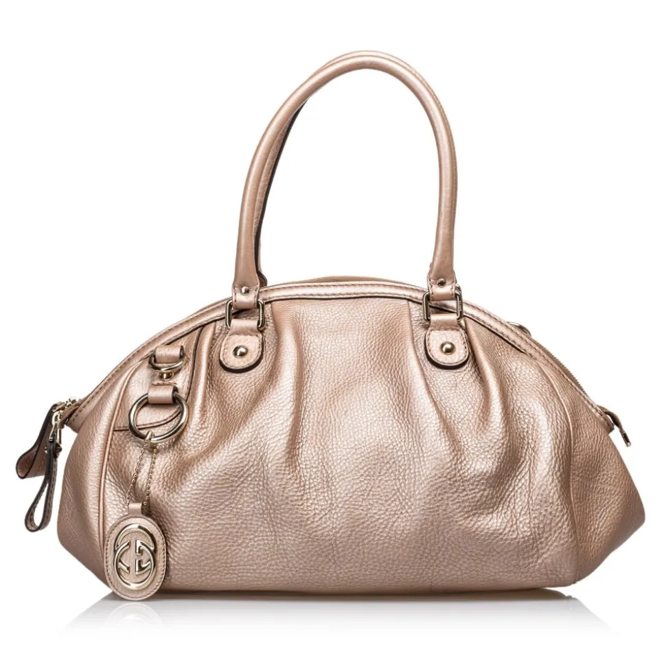 Gucci Vintage - Leather Sukey Handbag Bag - Brown - Leather Handbag - Luxury High Quality - Avvenice