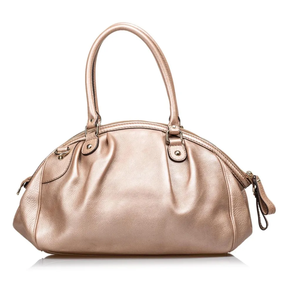 Gucci Vintage - Leather Sukey Handbag Bag - Brown - Leather Handbag - Luxury High Quality - Avvenice