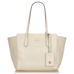 Gucci Vintage - Leather Swing Tote Bag - White - Leather Handbag - Luxury High Quality - Avvenice