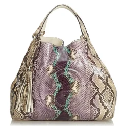 Gucci Vintage - Medium Python Soho Bag - Brown Beige Multi - Python Leather Handbag - Luxury High Quality - Avvenice