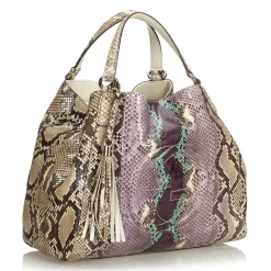 Gucci Vintage - Medium Python Soho Bag - Brown Beige Multi - Python Leather Handbag - Luxury High Quality - Avvenice