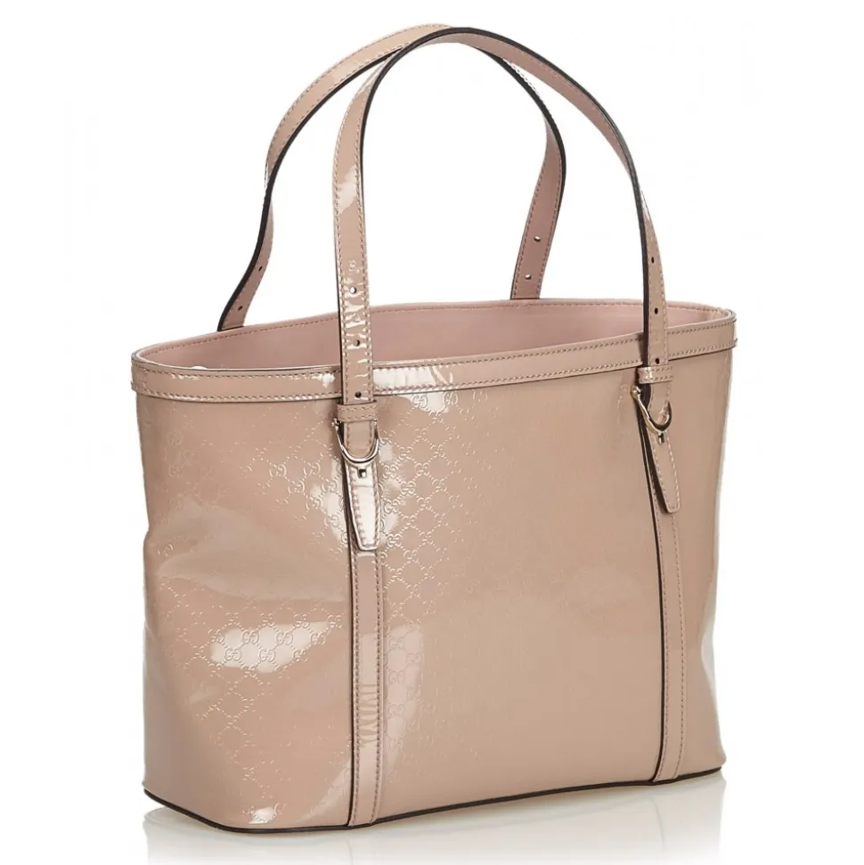 Gucci Vintage - Microguccissima Patent Leather Tote Bag - Pink - Leather Handbag - Luxury High Quality - Avvenice