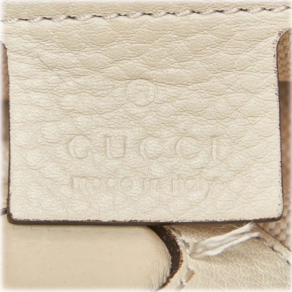 Gucci Vintage - Mini Bamboo Leather Shopper Bag - White Ivory - Leather Handbag - Luxury High Quality - Avvenice