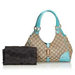 Gucci Vintage - Nailhead Jacquard Jackie Shoulder Bag - Brown - Leather Handbag - Luxury High Quality - Avvenice