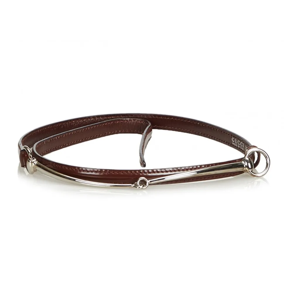 Gucci Vintage - Narrow Horsebit Belt - Brown - Leather Belt - Luxury High Quality - Avvenice