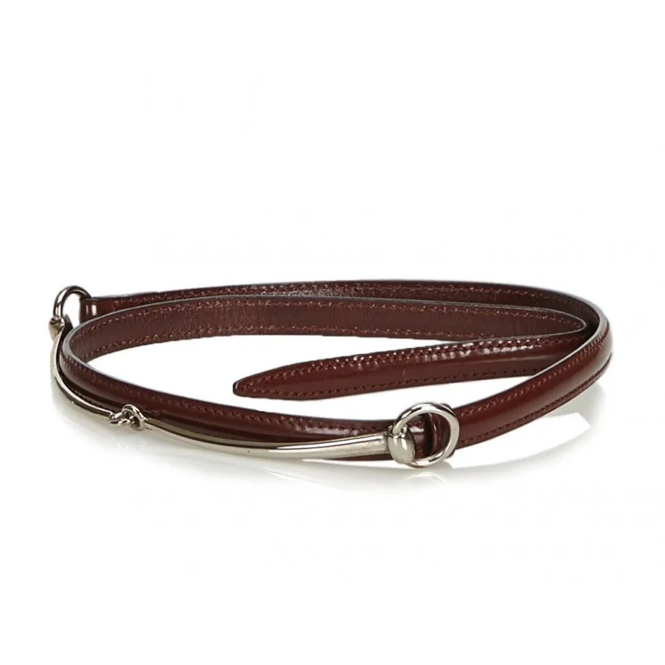 Gucci Vintage - Narrow Horsebit Belt - Brown - Leather Belt - Luxury High Quality - Avvenice
