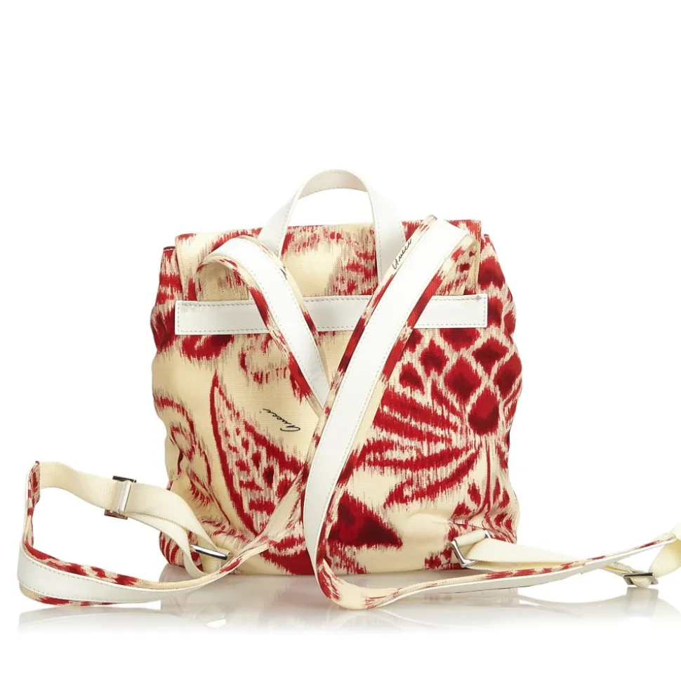 Gucci Vintage - Nylon Backpack - White Red - Leather Backpack - Luxury High Quality - Avvenice
