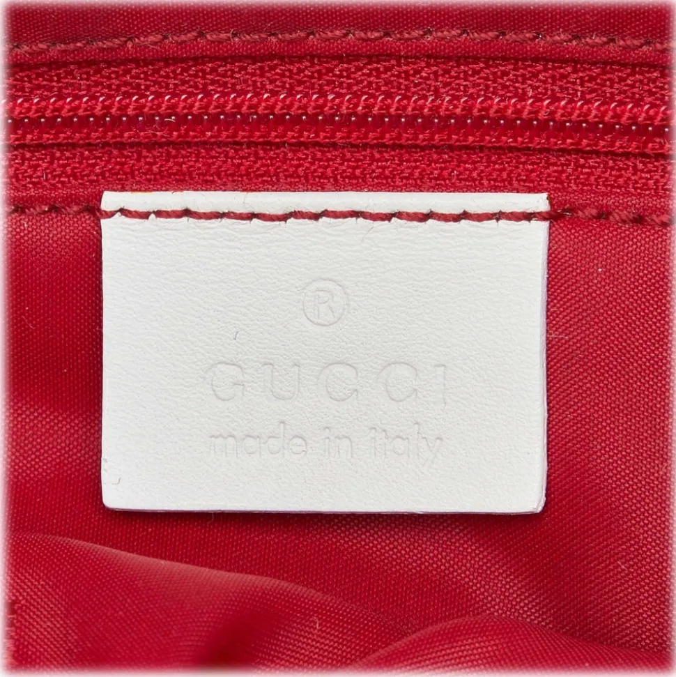 Gucci Vintage - Nylon Backpack - White Red - Leather Backpack - Luxury High Quality - Avvenice