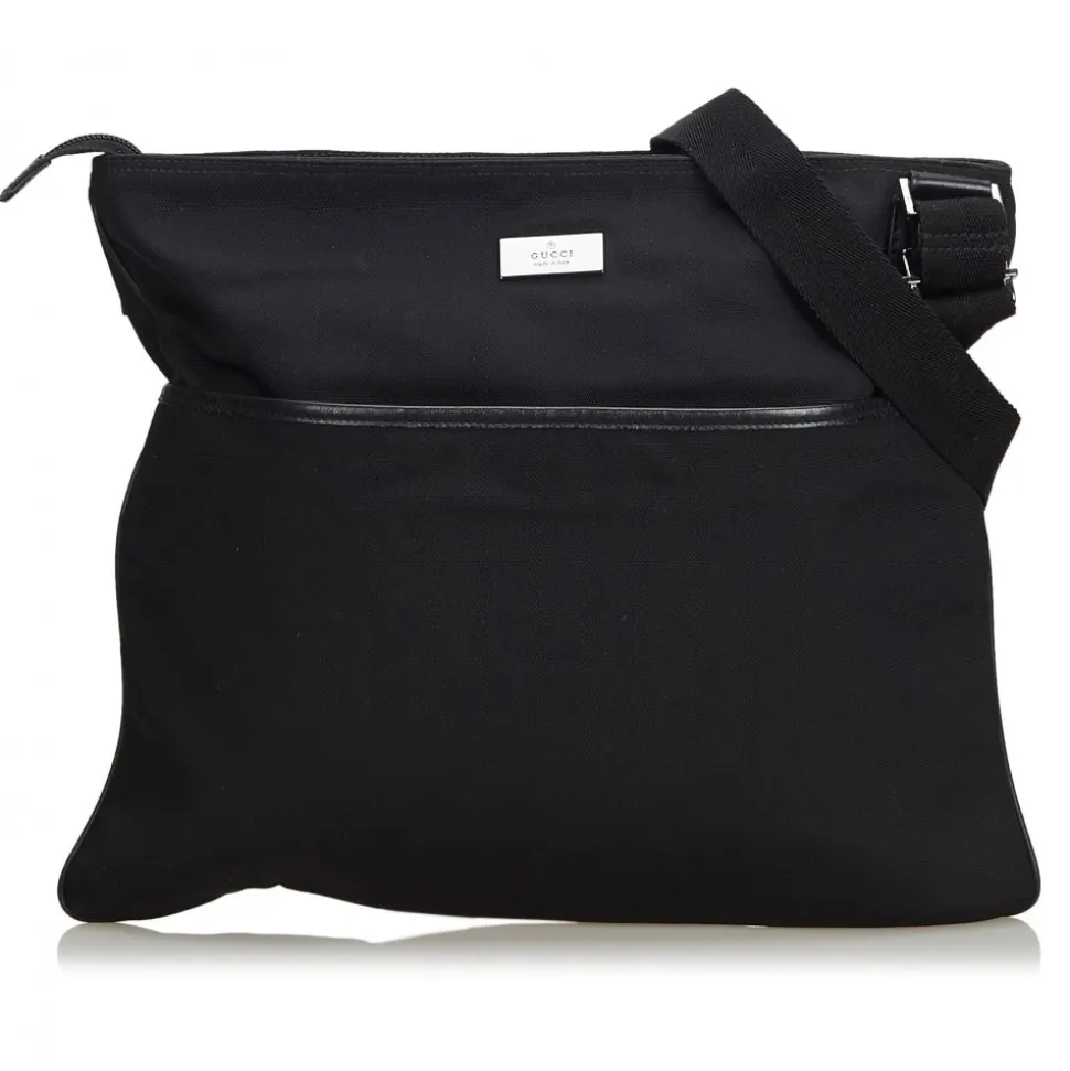 Gucci Vintage - Nylon Crossbody Bag - Black - Leather Handbag - Luxury High Quality - Avvenice