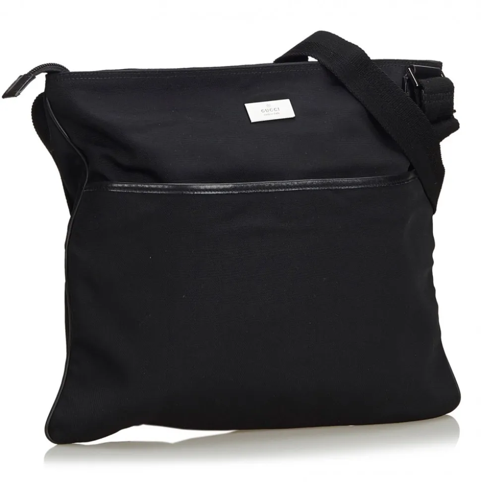Gucci Vintage - Nylon Crossbody Bag - Black - Leather Handbag - Luxury High Quality - Avvenice