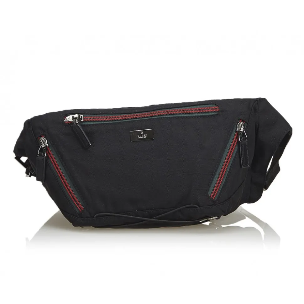 Gucci Vintage - Nylon Web Belt Bag - Black - Leather Handbag - Luxury High Quality - Avvenice