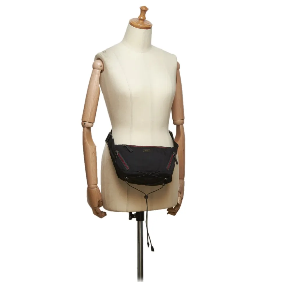 Gucci Vintage - Nylon Web Belt Bag - Black - Leather Handbag - Luxury High Quality - Avvenice