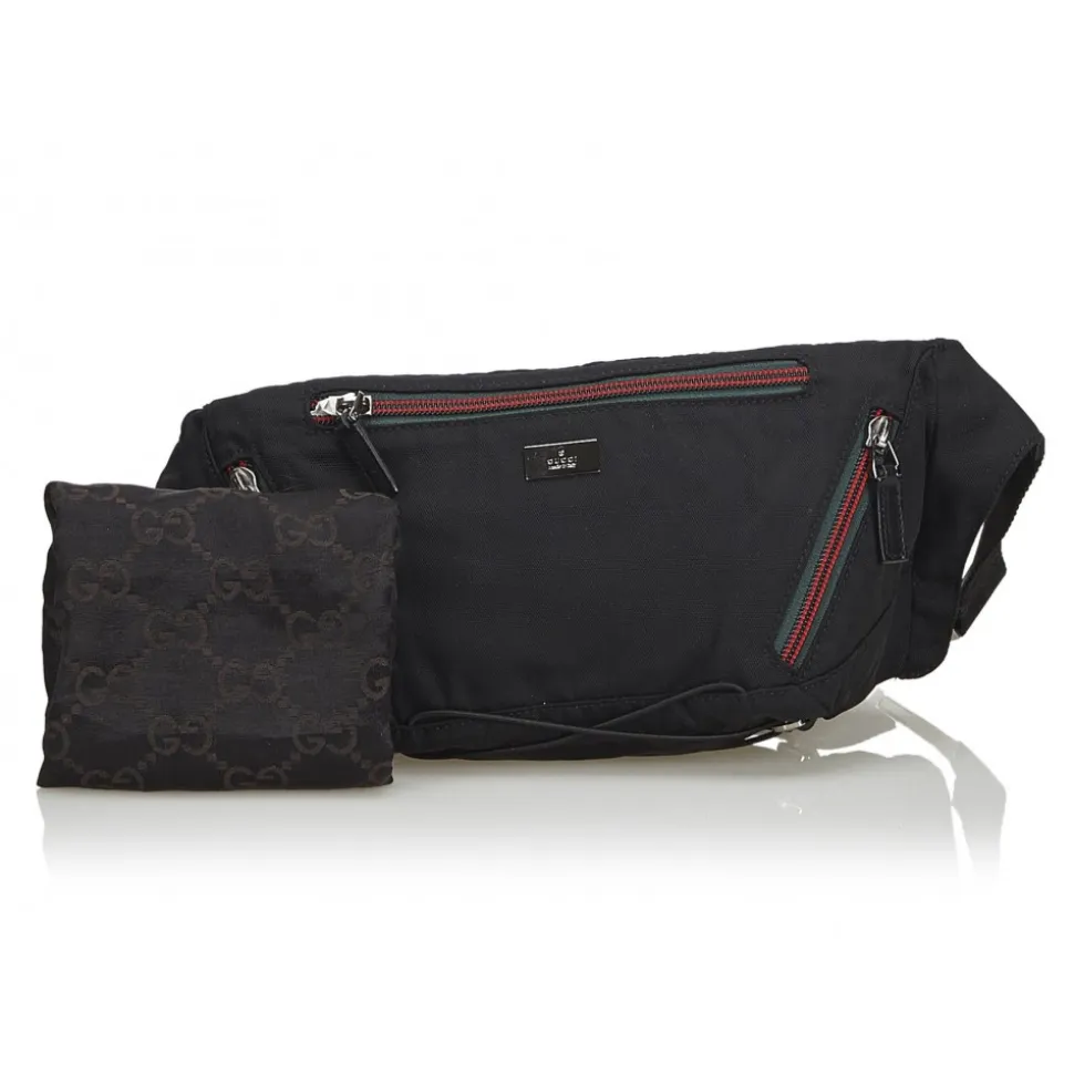 Gucci Vintage - Nylon Web Belt Bag - Black - Leather Handbag - Luxury High Quality - Avvenice