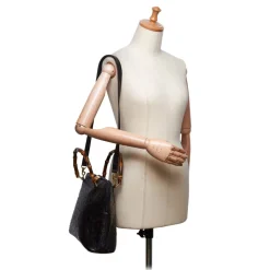 Gucci Vintage - Ostrich Bamboo Satchel Bag - Black - Leather Handbag - Luxury High Quality - Avvenice