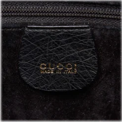 Gucci Vintage - Ostrich Bamboo Satchel Bag - Black - Leather Handbag - Luxury High Quality - Avvenice