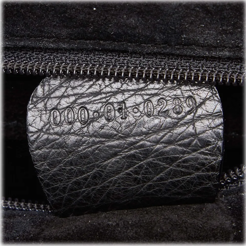 Gucci Vintage - Ostrich Bamboo Satchel Bag - Black - Leather Handbag - Luxury High Quality - Avvenice